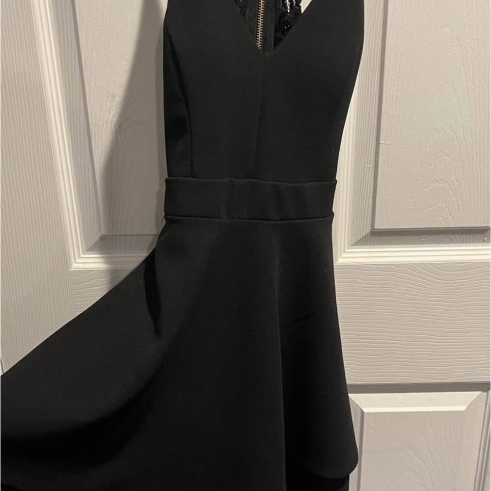 B Darlin Black V-Neck Mini Dress